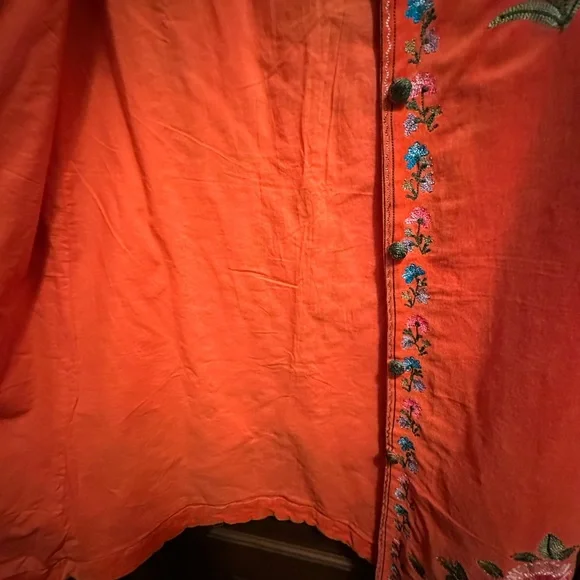 NWT CU It's Only Rock 'n Roll Embroidered Cotton Velvet Long Line Jacket M - Picture 9 of 11